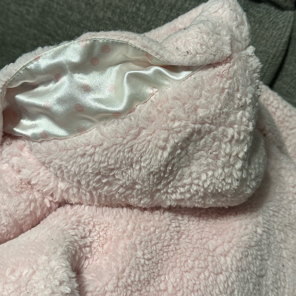 Little me Pink coat jacket with zipper in the front faux fur - Picture 9 of 12